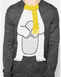 Asos Brand Holidays Sweater With Polar Bear Body