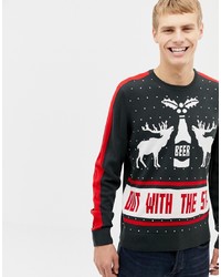 Burton Menswear Out With The Stags Christmas Jumper In Navy