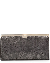 Jimmy Choo Camille Lace Frame Clutch Bag Anthracite