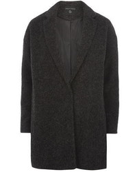 Charcoal Boiled Wool Boyfriend Coat