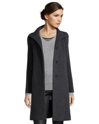 Cinzia Rocca Charcoal Wool Blend Stand Collar Coat