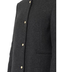 Marni Collarless Charcoal Grey Wool Blend Coat