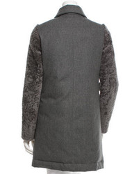 Brunello Cucinelli Fur Trimmed Wool Coat