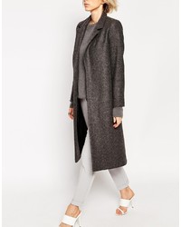 Helene Berman Charcoal Gray Edge To Edge Longline Coat