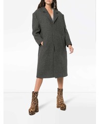 Shushu/Tong Mid Length Faux Fur Embellished Wool Coat
