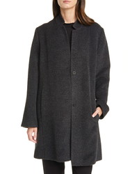 Eileen Fisher Notch Collar Alpaca Wool Blend Coat