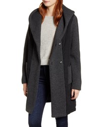 Kristen Blake Quilted Knit Contrast Coat