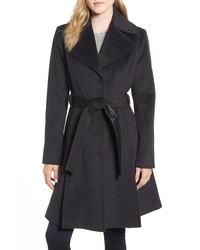 Via Spiga Single Breasted Wool Blend Trench Coat