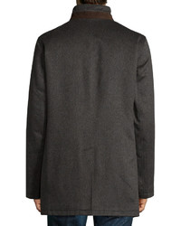 Neiman Marcus Solferino Cashmere Coat Charcoal