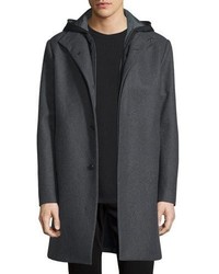 Vince Two In One Hooded Storm Coat Heather Gray