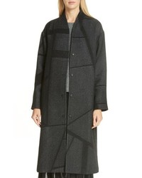 Eileen Fisher Wool Alpaca Blend High Back Coat