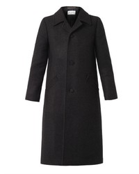 Saint Laurent Wool And Angora Blend Tailored Coat