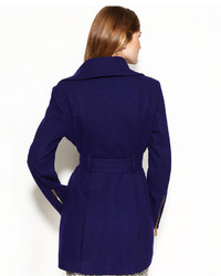 Kenneth Cole Reaction Wool Blend Asymmetrical Belted Coat