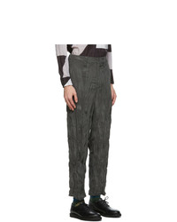 Issey Miyake Men Grey Corduroy Twist Trousers