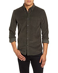 Charcoal Corduroy Long Sleeve Shirt
