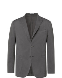 Boglioli Grey K Jacket Slim Fit Unstructured Cotton Blend Twill Suit Jacket
