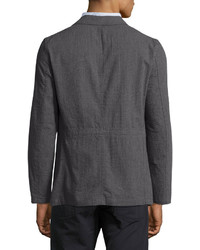 Billy Reid Luther Seersucker Blazer Jacket Charcoal