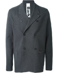 Charcoal Cotton Double Breasted Blazer