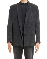 Balenciaga Worn Out Cotton Double Breasted Jacket