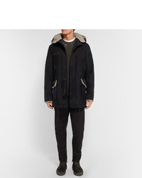 Shearling Trimmed Cotton Parka