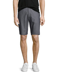 Theory Beck Hallstat Stretch Cotton Shorts Charcoal