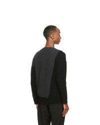 Isabel Benenato Black And Grey Wool Sweater