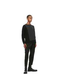 Isabel Benenato Black And Grey Wool Sweater