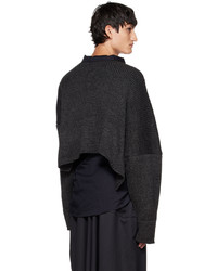 Sulvam Black Right Drop Sweater