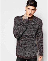 Asos Brand Crew Neck Sweater In Twist Yarn With Raglan Sleeves