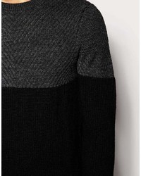 Asos Brand Sweater With Ribbed Chest Placet