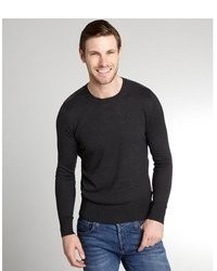Burberry Brit Dark Grey Cashmere Cotton Blend Crewneck Sweater