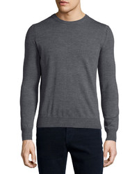Burberry Brit Drewett Long Sleeve Wool Sweater Gray