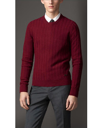 Burberry Cashmere Wool Aran Knit Sweater