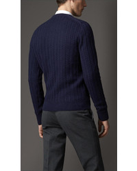 Burberry Cashmere Wool Aran Knit Sweater