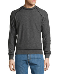 Luciano Barbera Cashmere Contrast Trim Sweater Gray