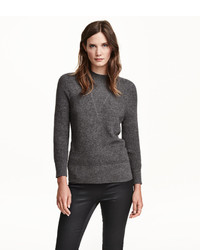 H&M Cashmere Sweater Dark Gray Melange Ladies
