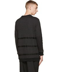 Robert Geller Charcoal And Grey Taped Sweater