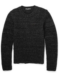 Dolce & Gabbana Chunky Melange Knit Crew Neck Sweater