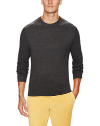 French Connection Cotton Crewneck Sweater With Elbow Patches