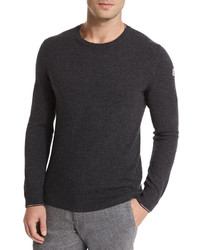 Moncler Crewneck Wool Pullover Sweater Medium Gray