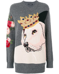 Dolce & Gabbana Crowned Dog Jumper