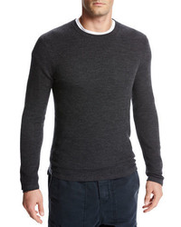 Vince Double Layer Wool Crewneck Sweater