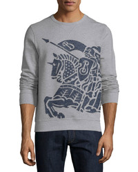 Burberry Exploded Equestrian Knight Sweatshirt Pale Gray
