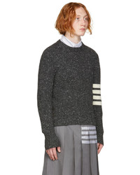 Thom Browne Grey 4 Bar Pullover Sweater