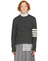 Thom Browne Grey 4 Bar Pullover Sweater