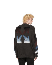 Off-White Grey Brushed Diag Sweater