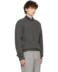 Drake's Grey Brushed Shetland Sweater