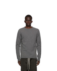 Rick Owens Grey Cashmere And Wool Biker Sweater