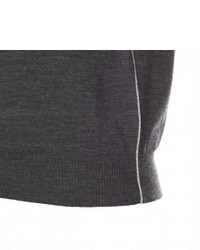 Paul Smith Grey Marl Merino Wool Sweater With Metallic Trims