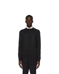 Z Zegna Grey Merino Mock Neck Sweater